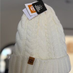 NWT White Fleece-Lined Beanie